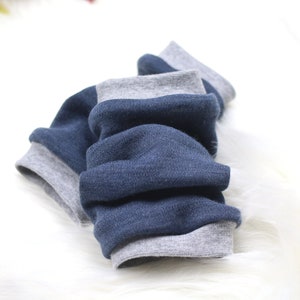 Puños merino niño bebé jeans punto lana merino azul