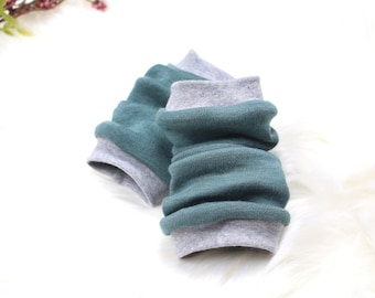 Merino leg warmers kids baby emerald merino wool knit