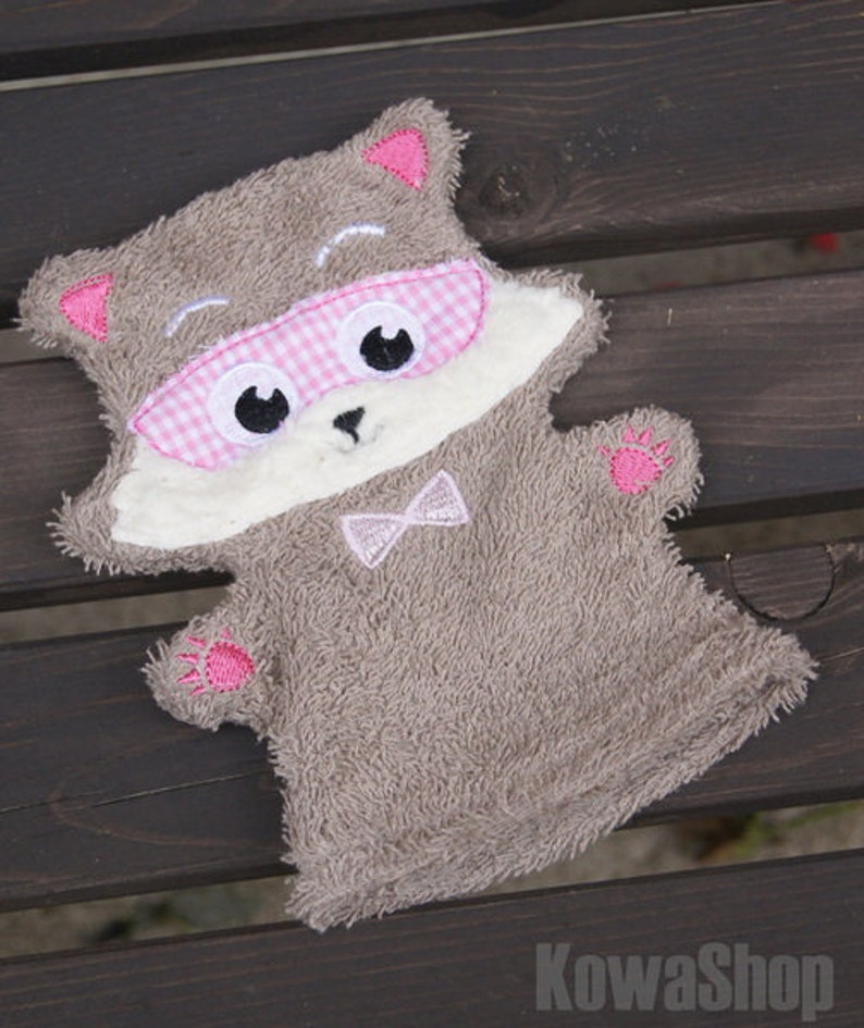 Waschhandschuh WASCHbär rosa/braun Bild 1