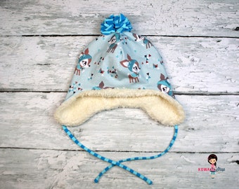 Winter hat Snow fawn turquoise