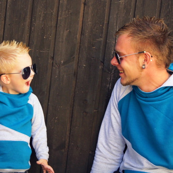 Hoodie im Partnerlook Papa Sohn Kombi