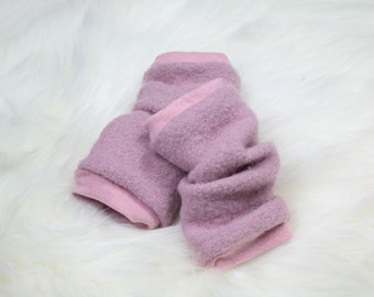 Wool walk cuffs baby cuffs leg cuffs walk virgin wool pink