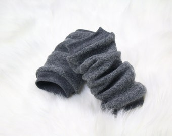 New wool merino wool Wollwalke cuffs baby cuffs leg warmers walk gray anthracite