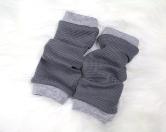 Cuffs children's baby dark gray anthracite waffle