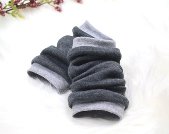 Merino leg warmers kids baby dark gray merino wool knit