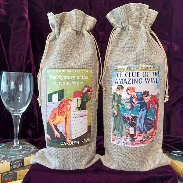 NEW! Nancy Drew Wine Bags | Nancy Drew Books Gift | Birthday Gift Wine Bag | Nancy Drew Mystery Bag