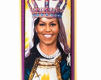 Michelle Obama Prayer Candle - Handmade Novelty Gift First Lady Michelle