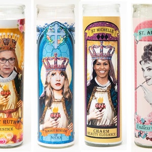 WONDERFUL WOMEN Prayer Candles: Saint Kamala, Saint Cher, Saint Chrissy, Saint Serena, Saint Trisha, & more! Celebrity Candles