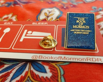 1" Pin — NAVY / GOLD Book of Mormon