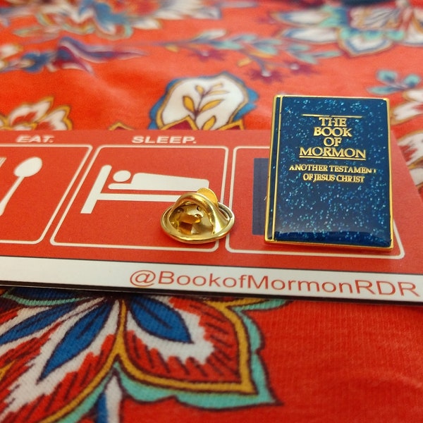 1" Pin — NAVY / GOLD Book of Mormon