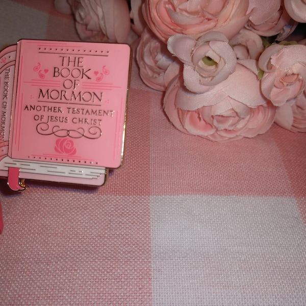 PINK Book of Mormon Pin Deluxe from the PINK Collection 1.5" inch / 34 mm