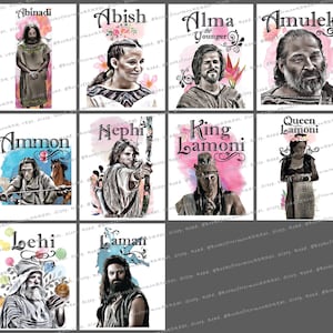 DIGITAL FILE Book of Mormon Characters with Watercolor Accents