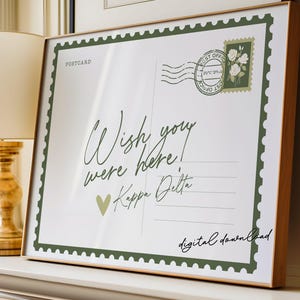 Kappa Delta - Digital Art Print - Wish You Were Here Postcard Sorority Wall Poster - Printable Download