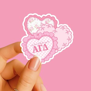 Alpha Gamma Delta - Sticker - Heart Patch - Sorority Decal - Big Little Gift - Greek Life Merch