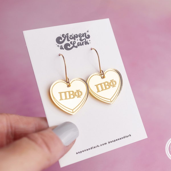 Pi Beta Phi Earrings - Sorority Earrings - Greek Merchandise - Licensed Sorority - Big Little Gift - Sorority Recruitment Gift