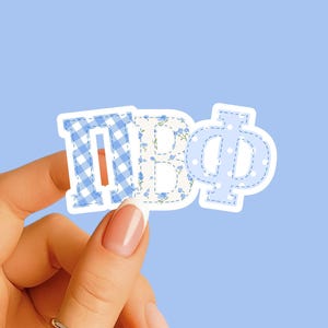 Pi Beta Phi - Sticker - Large Blue Patchwork - Sorority Decal - Big Little Gift - Greek Merch