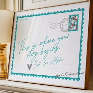 Zeta Tau Alpha - Digital Art Print - Wish You Were Here Postcard Sorority Wall Poster - Printable Download