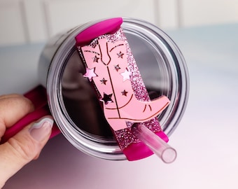 Pink Boots Tumbler Tag - Tumbler Tag for Stanley Cup - Cowgirl Tumbler Tag Topper - Tumbler Plate