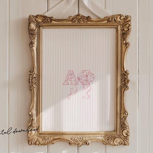 Alpha Phi Digital Art Print – Pink Bow Sorority Wall Art – Alpha Phi Coquette Dorm Decor – Printable Gift for Big Little or Bid Day