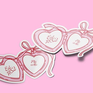 Phi Mu - Sticker - Locket Sticker – Phi Mu Coquette Sorority Sticker with Founding Date – Phi Mu Vinyl Decal