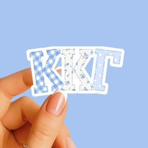 Kappa Kappa Gamma - Sticker - Large Blue Patchwork - Sorority Decal - Big Little Gift - Greek Merch