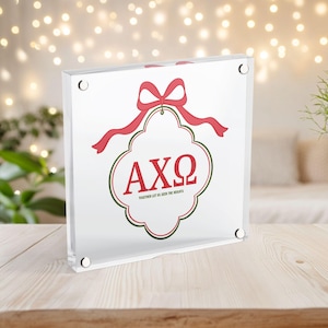 Alpha Chi Omega - Acrylic Block Sign – Alpha Chi Omega Sorority Room Decor – A Chi O Gift