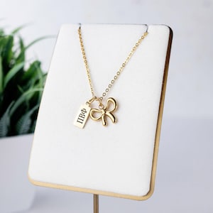 Phi Mu - Necklace – Bow Tag Phi Mu Charm Necklace – Sorority Jewelry Gift