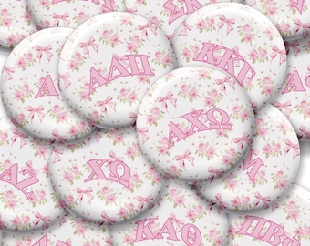 Sorority Button – Shabby Chic - Game Day Pin - Sorority Merch