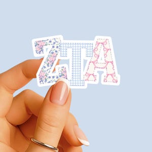 Zeta Tau Alpha - Sticker - Large Mixed Patchwork - Sorority Decal - Big Little Gift - Greek Merch