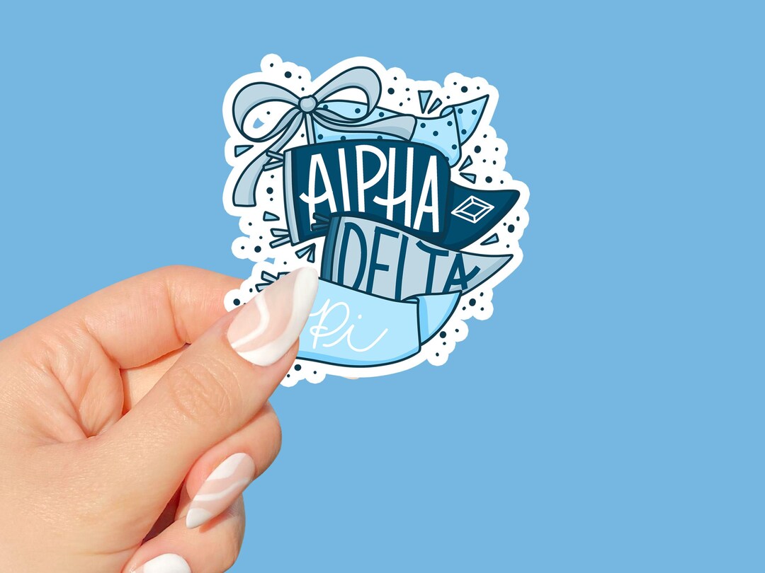 Alpha Delta Pi Sticker Hand-drawn Pennants Design Sorority Spirit Decal ...