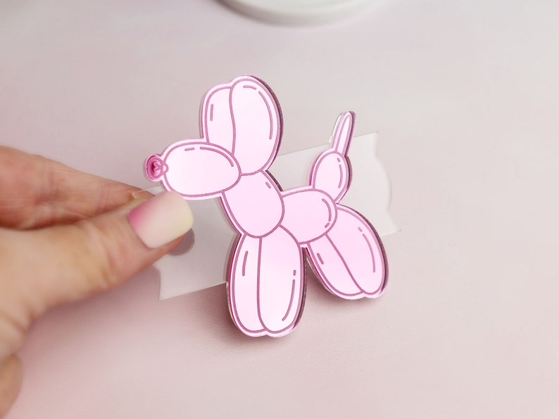 Balloon Dog Tumbler Tag Tumbler Accessories Tumbler Cup Topper Pink image 4