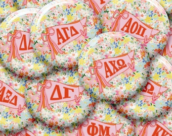 Sorority Button – Preppy Pennant - Game Day Pin - Sorority Merch