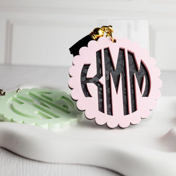 Monogram Keychain - Etsy
