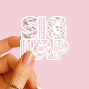 Sigma Kappa - Sticker - Pink Patchwork Nickname - Sorority Decal - Big Little Gift - Greek Merch