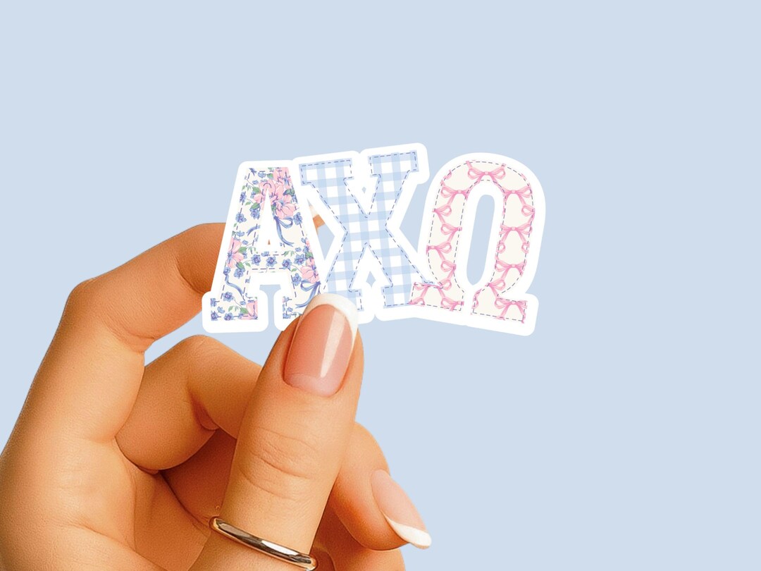 Alpha Chi Omega - Sticker - Large Mixed Patchwork - Sorority Decal ...