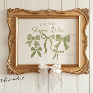 Kappa Delta - Digital Art Print – Kappa Delta Wall Art Download – Sorority Founding Year Bow Decor