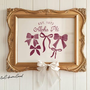 Alpha Phi - Impresión artística digital - Decoración de lazo del año de fundación de la hermandad - Descarga imprimible