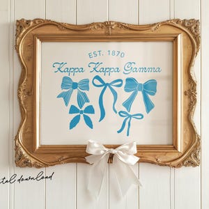 Kappa Kappa Gamma - Digital Art Print – Kappa Wall Art Download – Sorority Founding Year Bow Decor