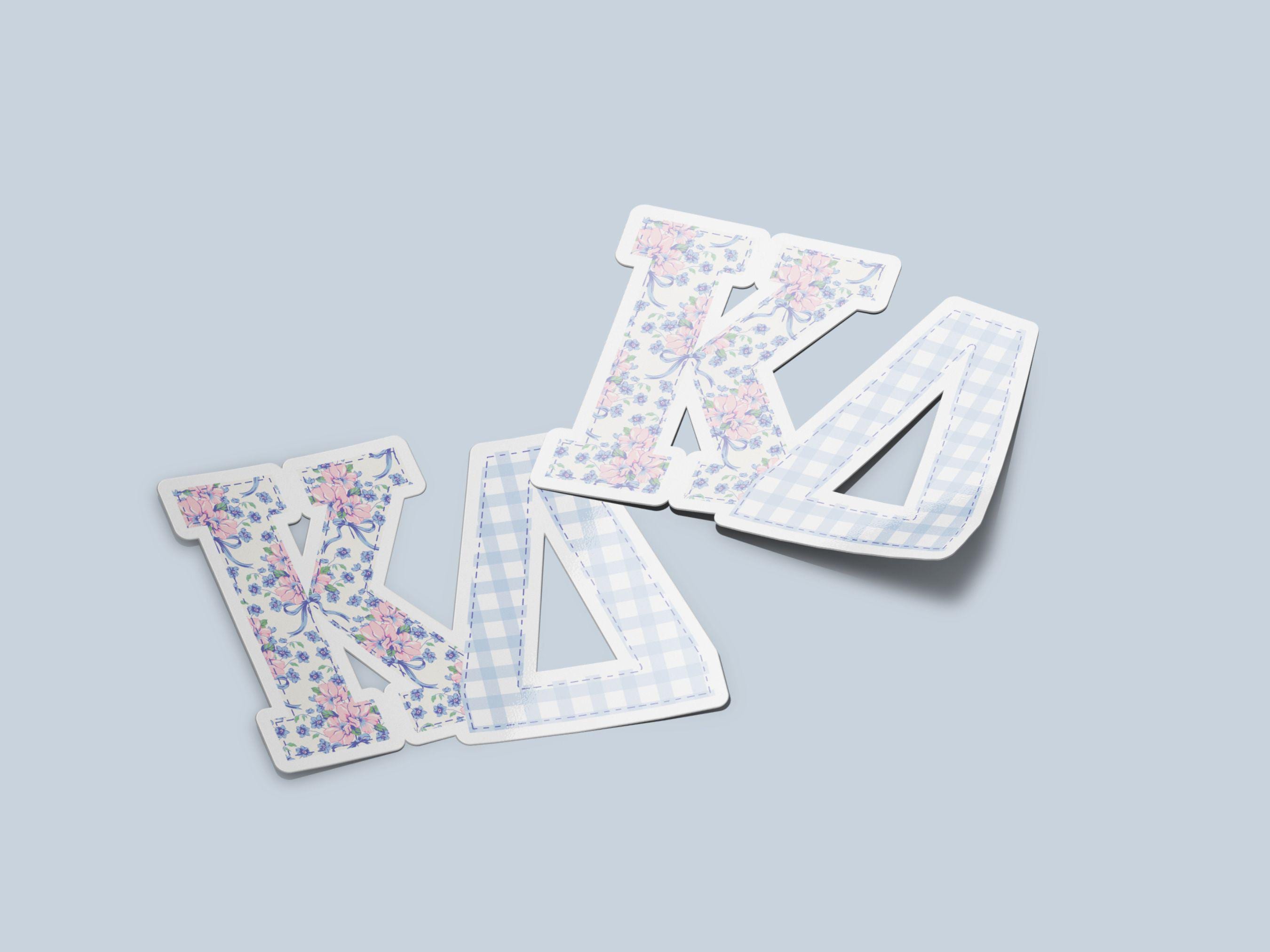 Kappa Delta - Sticker - Large Patchwork Sticker | Kay Dee Greek Letters Decal, Sorority Vinyl, Big Little Gift, KD Merch