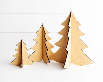 DIY Christmas Tree Wood Blanks Set for Christmas Decor to Paint and Decorate as a Craft Project for Your Home