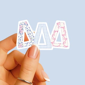 Tri Delta - Sticker - Large Mixed Patchwork - Sorority Decal - Big Little Gift - Greek Merch