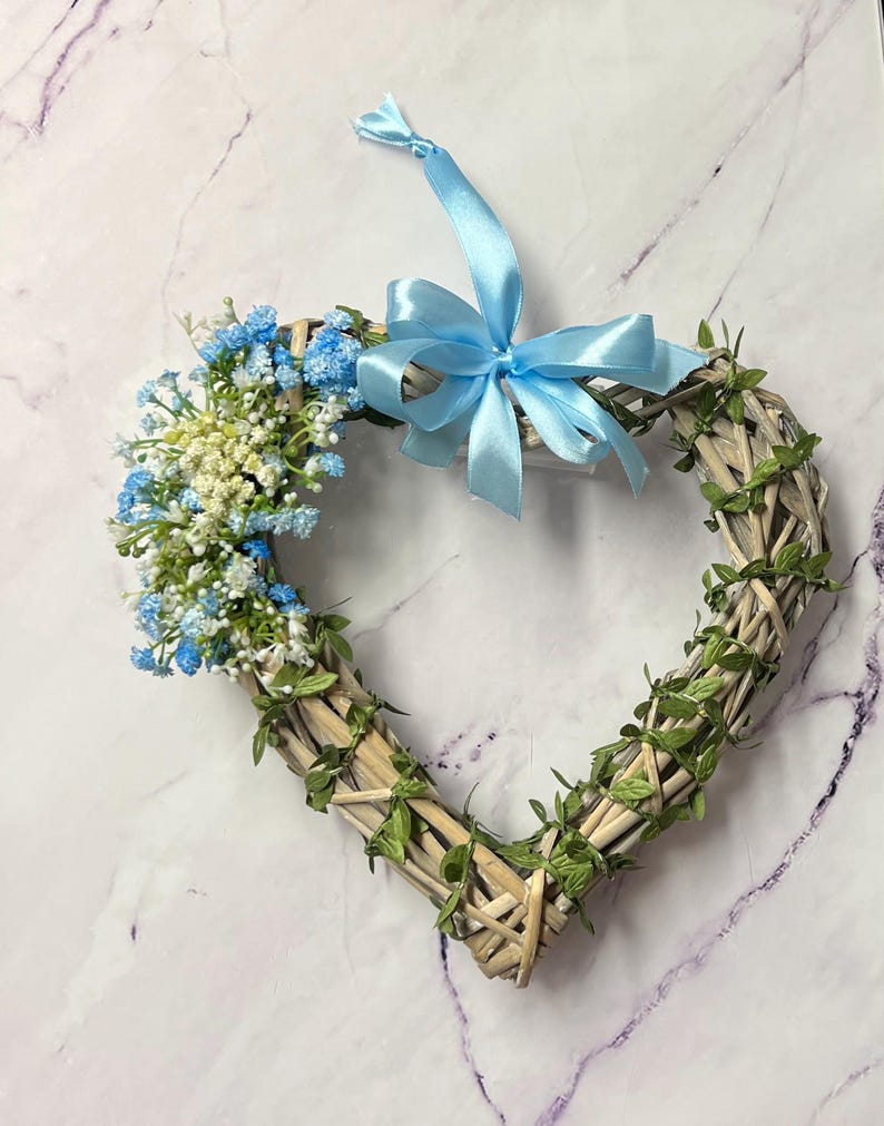 Wicker Light Up Heart Wreath: Handmade Artificial Flower Decor image 9