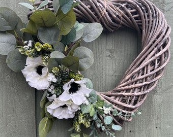 Wicker Heart wreath/Wreath/Door Wreath/Heart
