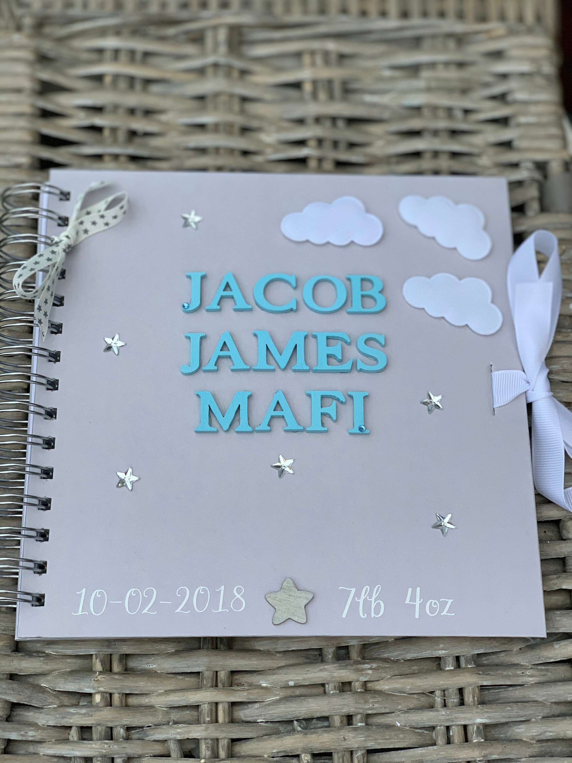 Personalised baby keepsake/memory book Etsy