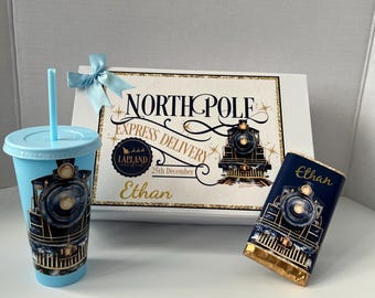 Personalised Christmas Eve set | Gift box | Christmas set | Christmas gifts | Magical train design | North Pole
