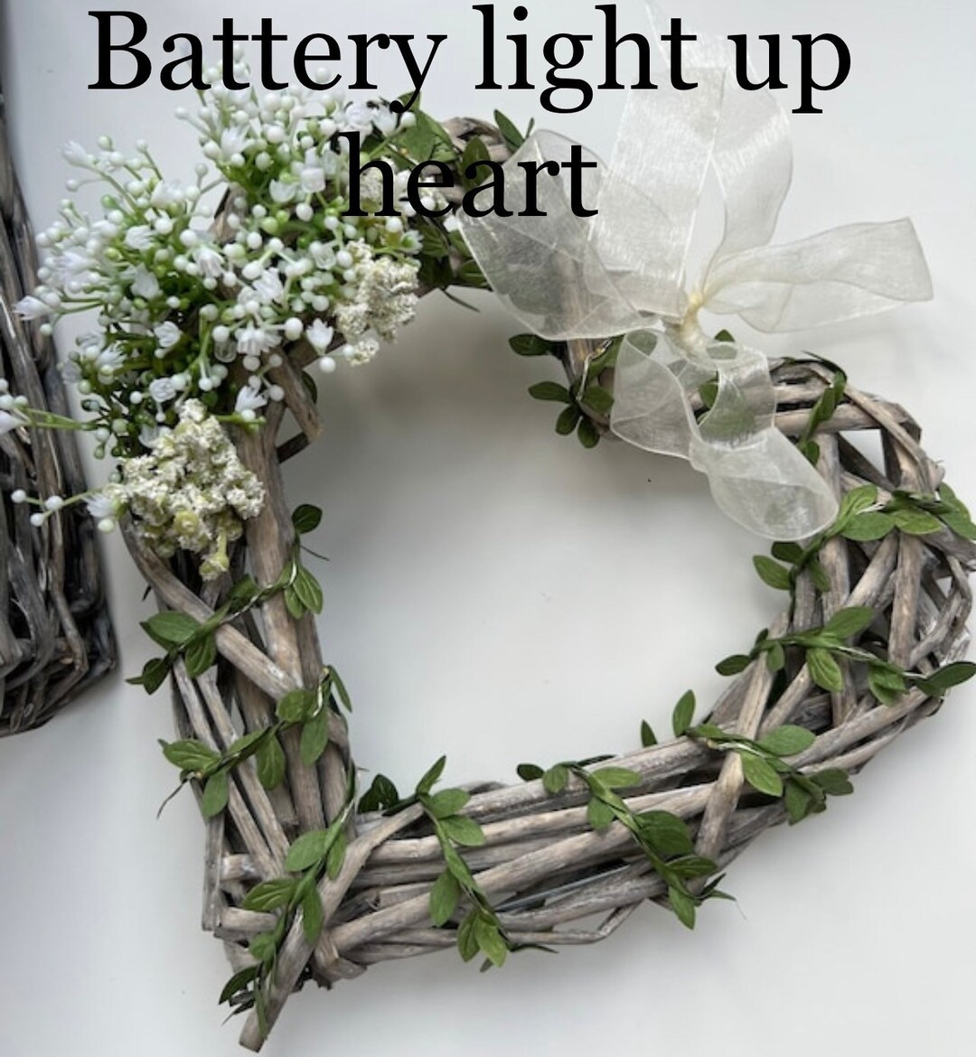 Wicker Light up Heart/heart Wreath/home Etsy UK