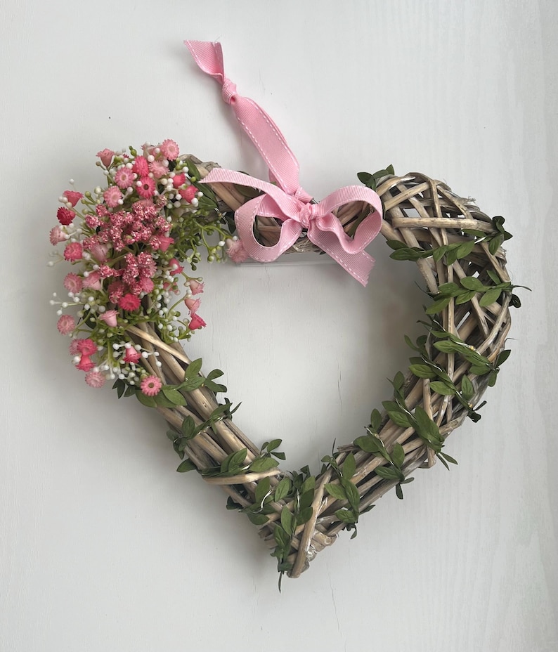 Wicker Light Up Heart Wreath: Handmade Artificial Flower Decor image 10