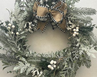 Christmas Wreath | Door wreath | Winter wreath | snowy wreath