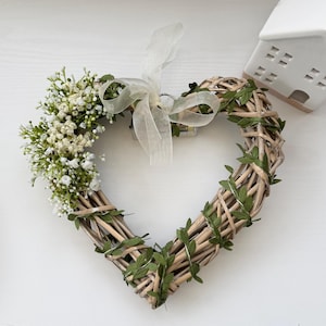 Wicker Light Up Heart Wreath: Handmade Artificial Flower Decor image 14