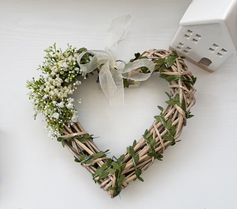 Wicker Light Up Heart Wreath: Handmade Artificial Flower Decor image 14